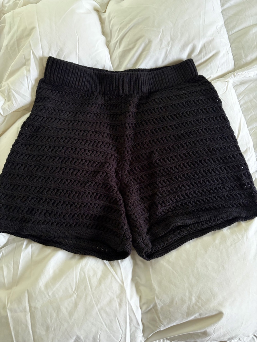 Target Black Crochet Knit Swim Coverup Shorts: runs big